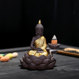 Golden Buddha Backflow Incense Burner