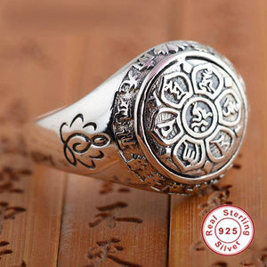Ring - Om Ma Ni Pad Me Hum Sterling Silver Ring