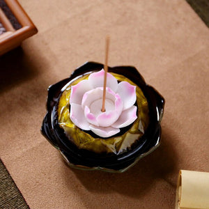 Lotus Blossom Ceramic Incense Burner