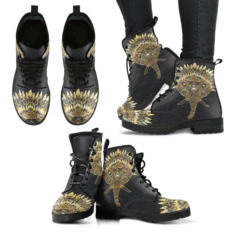 Elephant with Feather Women's Leather Boots