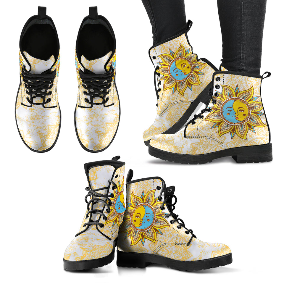 Mandala Sun Moon Women's Leather Boots