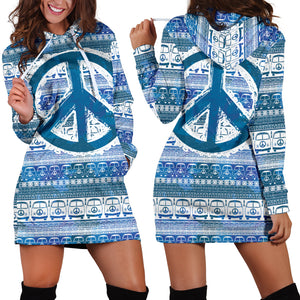 Bus and Peace Hippie Women's Hoodie Dress