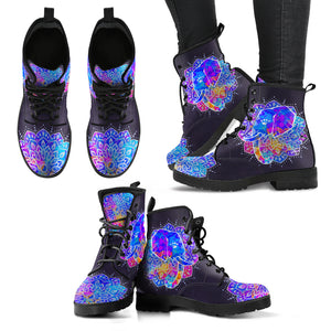 Watercolor Elephant Women's Leather Boots