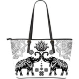 Elephant Love Large Leather Tote Bag