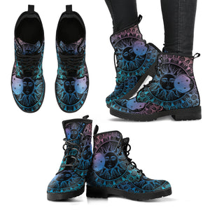 Mandala Sun Moon Women's Leather Boots