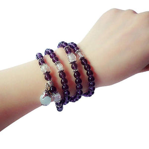 108 Amethyst Beads Mala Bracelet/Necklace - Hilltop Apparel - 1