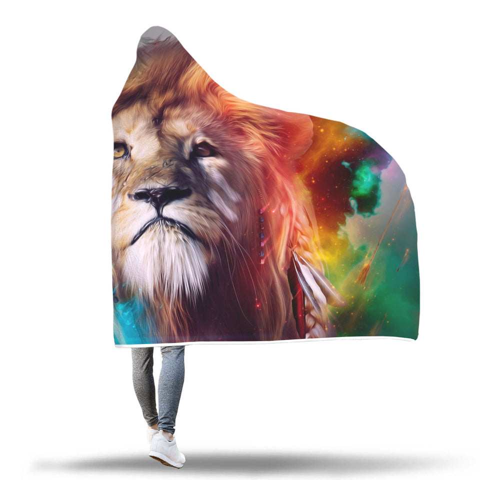 Majestic Lion Hooded Blanket