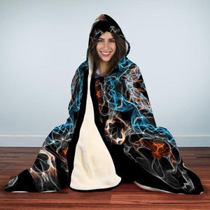 Fiery Mandala Hooded Blanket