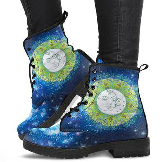 Mandala Sun Moon Women's Leather Boots