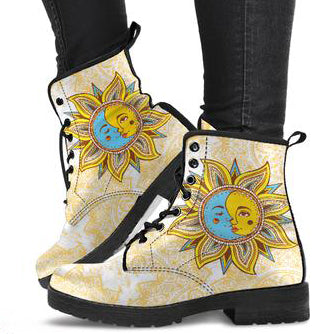 Mandala Sun Moon Women's Leather Boots