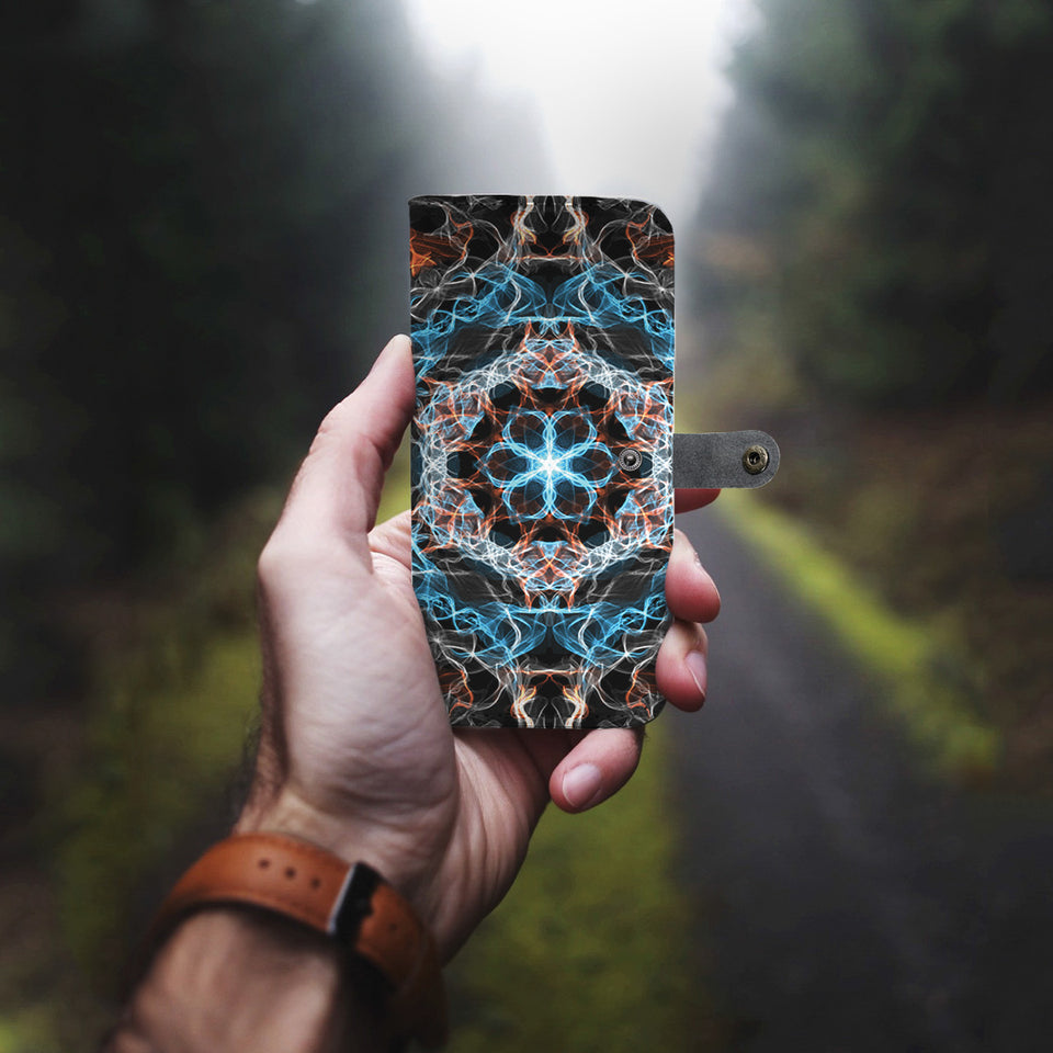 Fiery Mandala Wallet Phone Case