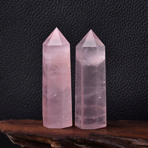 Rose Quartz Crystals Point Wand