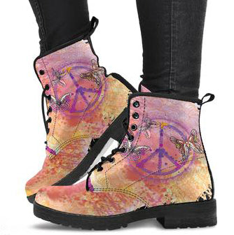 Peace Butterfly Women's Leather Boots
