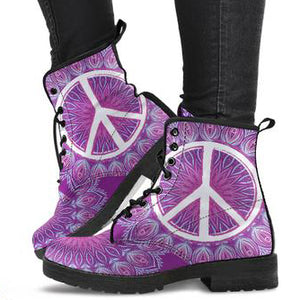 Peace Mandala Women's Leather Boots