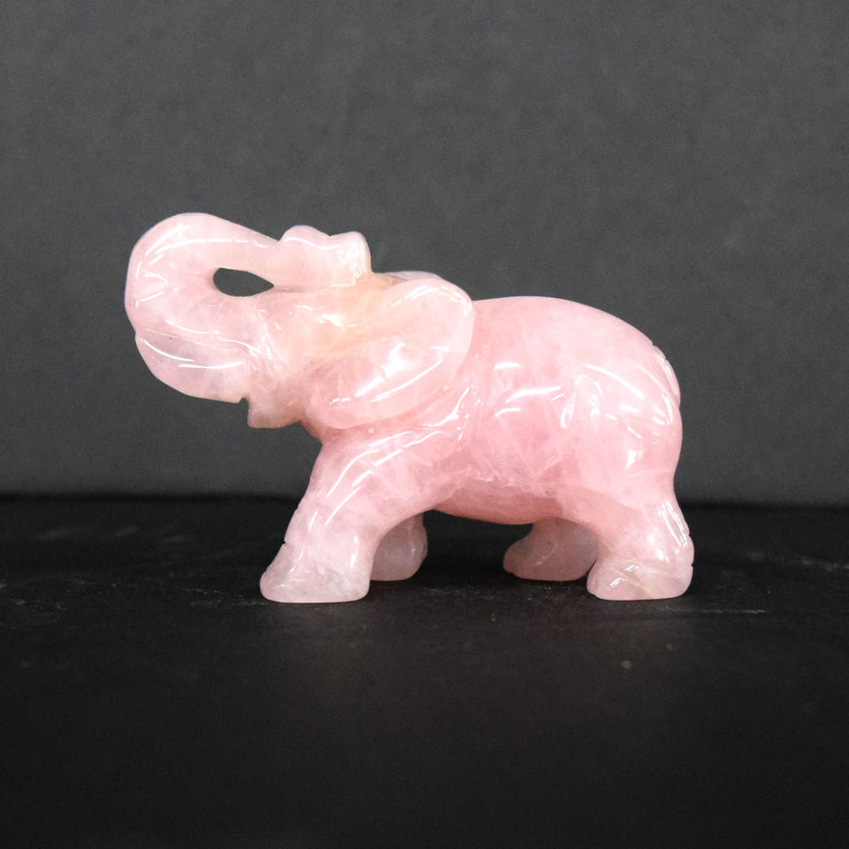 Rose Quartz Elephant Crystal
