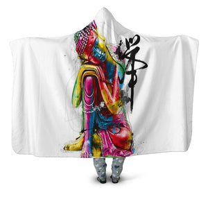 Abstract Buddha Hooded Blanket