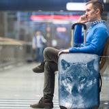 Blue Eyed Wolf Luggage Cover