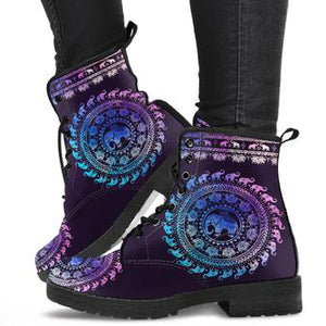Colorful Elephant Women's Leather Boots