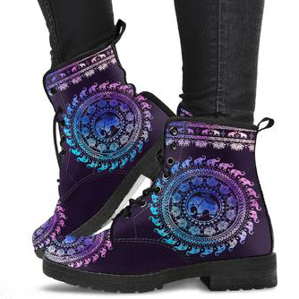 Colorful Elephant Women's Leather Boots