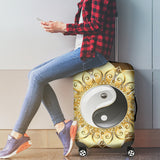 Golden Yin Yang Luggage Cover