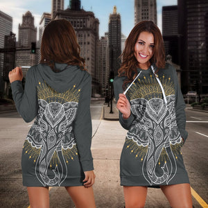 Abstract Elephant Hoodie Dress