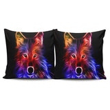 Abstract Lighting Wolf Pillow Cover