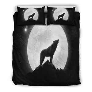 Wolf Howling Doona Bedding 3 Piece Set