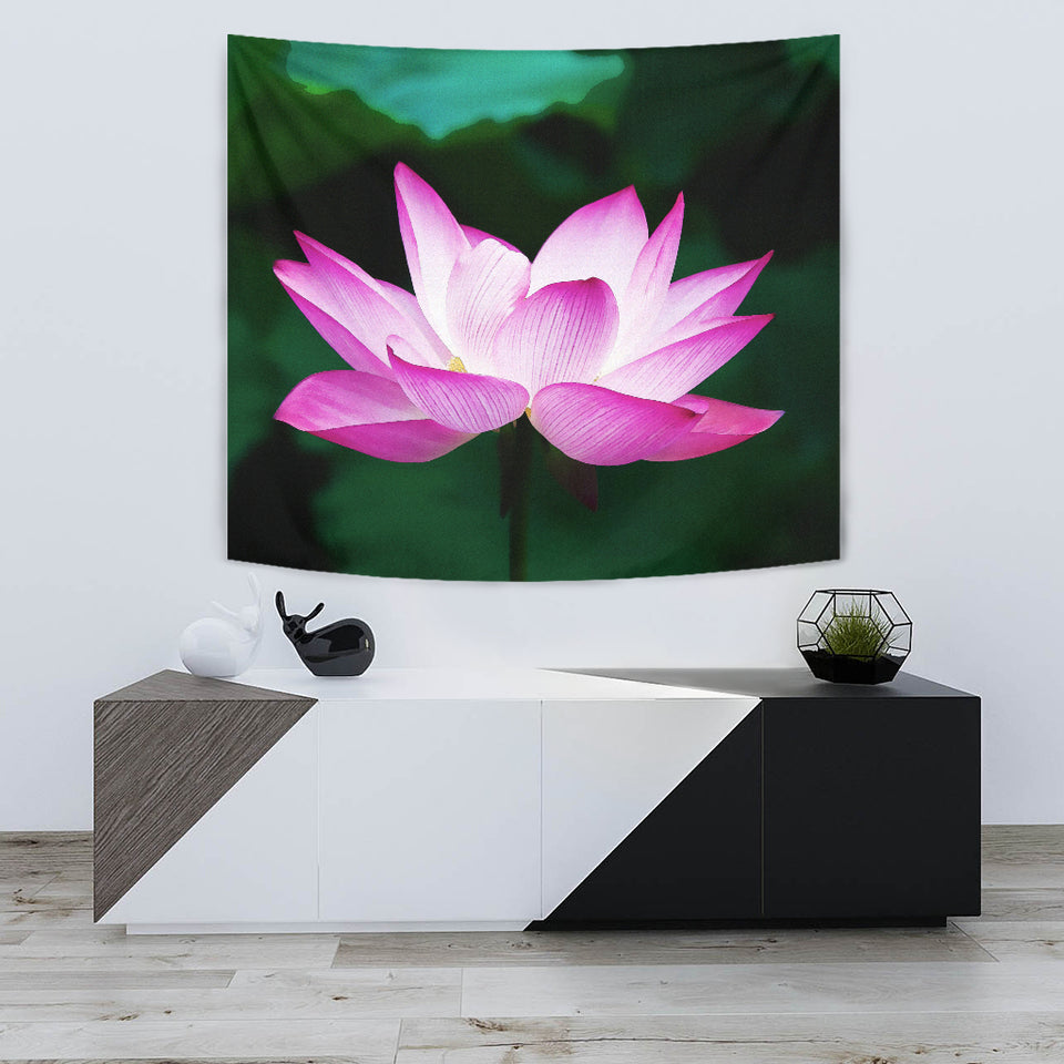 Watercolor Lotus Tapestry