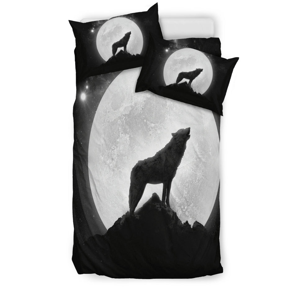 Wolf Howling Doona Bedding 3 Piece Set