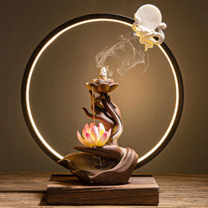Hand And Lotus LED Incense Burner