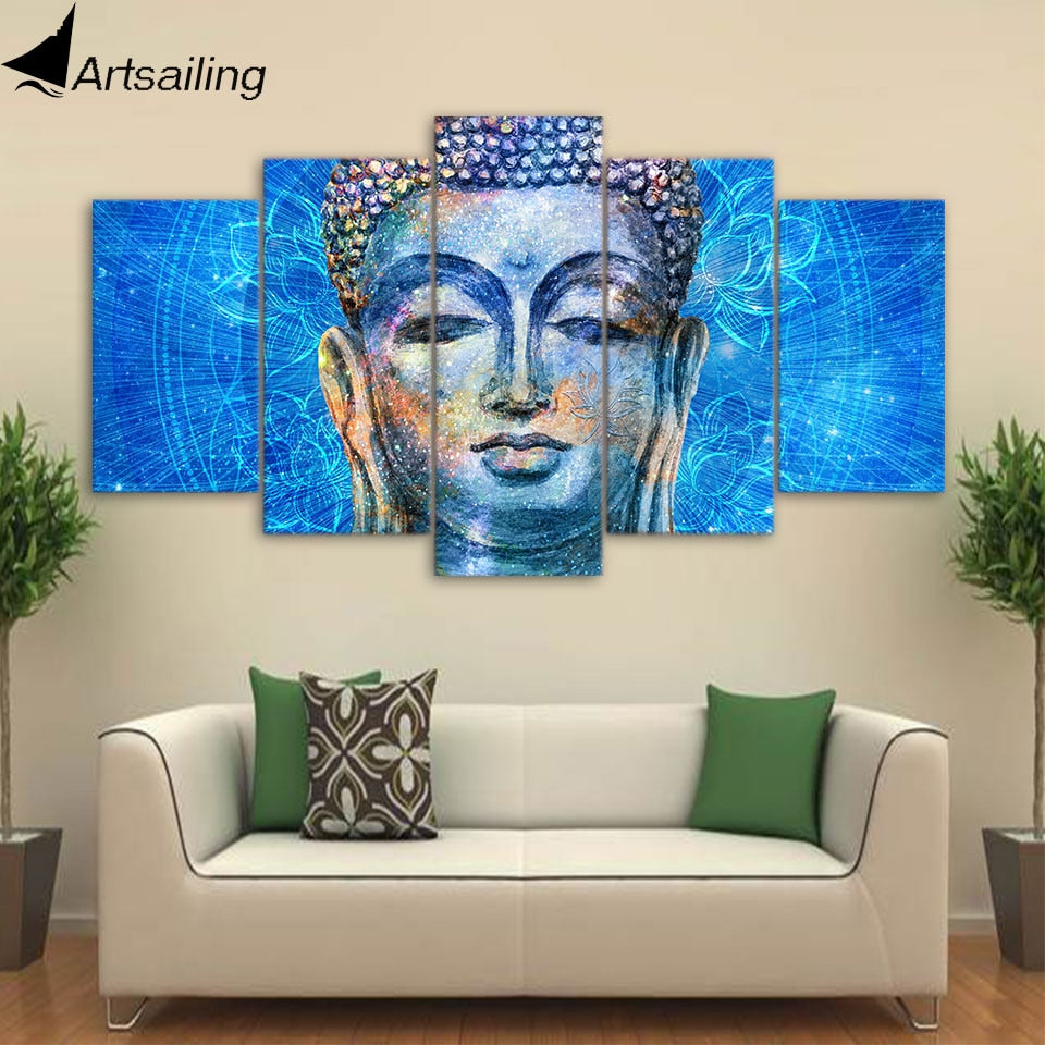 5 Piece HD Buddha Canvas