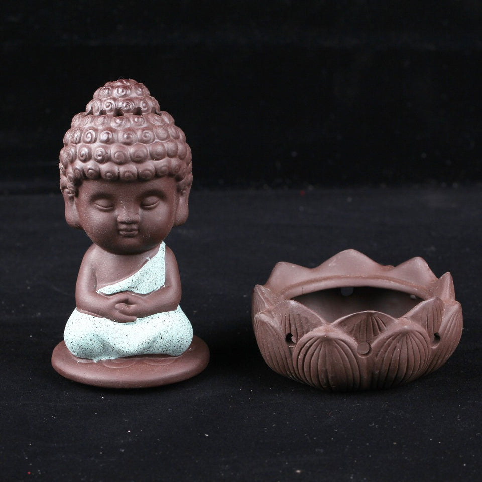 Buddha Statue Sand Ceramic Incense Burner