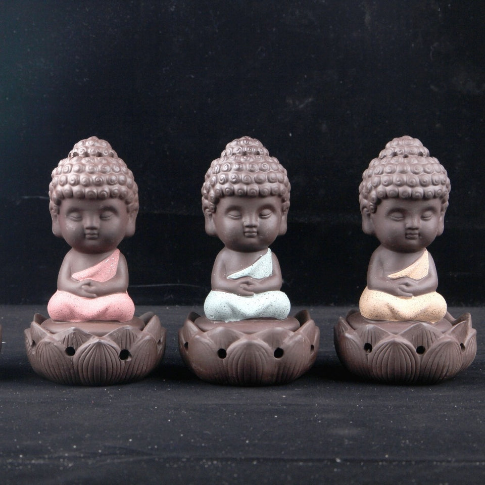 Buddha Statue Sand Ceramic Incense Burner