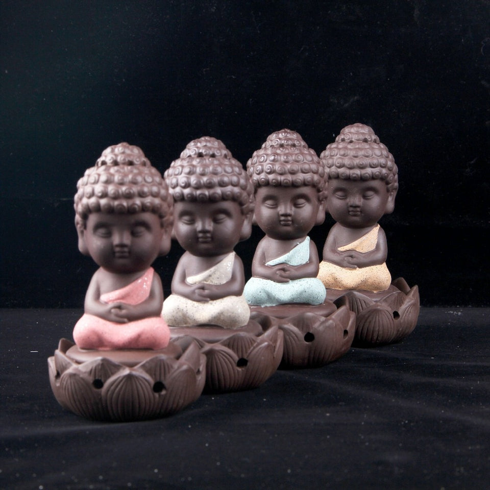 Buddha Statue Sand Ceramic Incense Burner