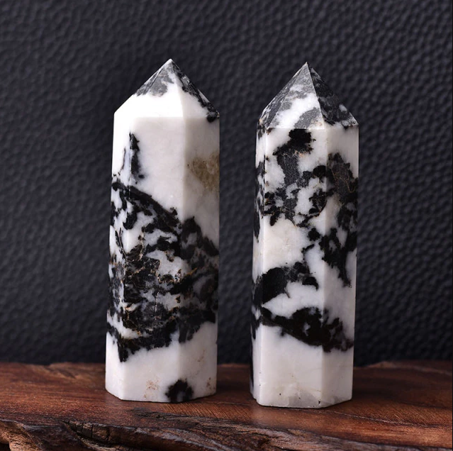 Zebra Stone Crystals Point Wand