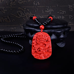 Carved Red Dragon Necklace