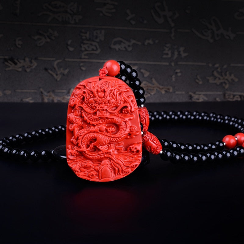 Carved Red Dragon Necklace
