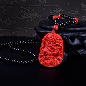 Carved Red Dragon Necklace