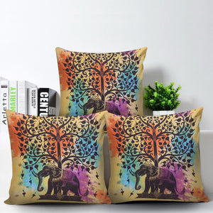 Colorful Tree Of Life Pillow Cover