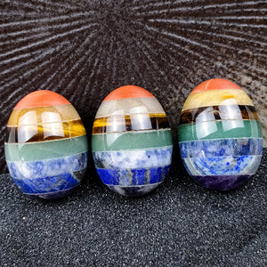 Multicolored 7 Chakra Egg Crystal