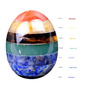 Multicolored 7 Chakra Egg Crystal