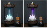 White Lotus In a Glass LED Incense Burner