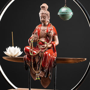 Large Red Buddha LED Incense Burner