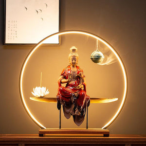 Large Red Buddha LED Incense Burner