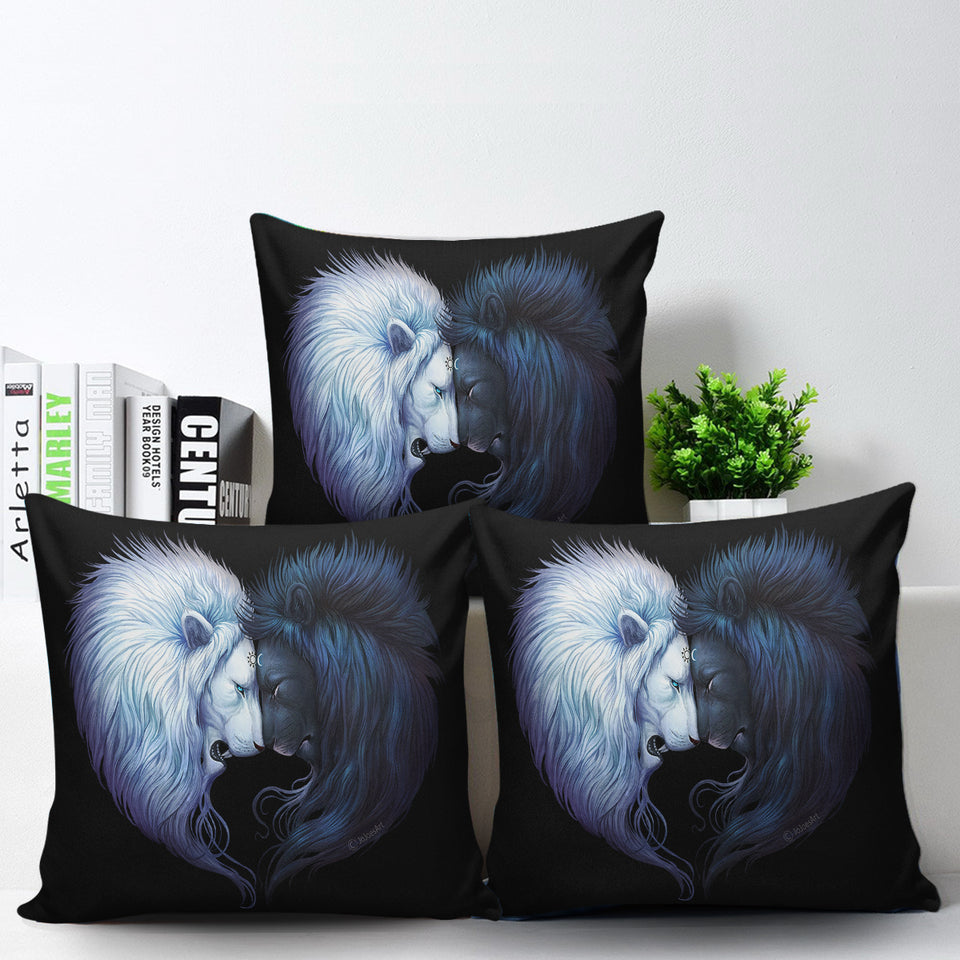 Lion Ying Yang Pillow Cover