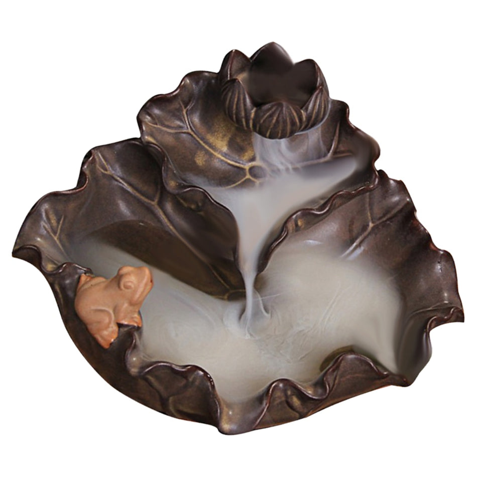 Lotus Leaf/Frog Backflow Incense Burner