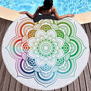 Elegant Rainbow Datura Beach Towel