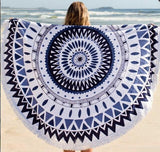 Blue Peruvian Beach Blanket Yoga Mat