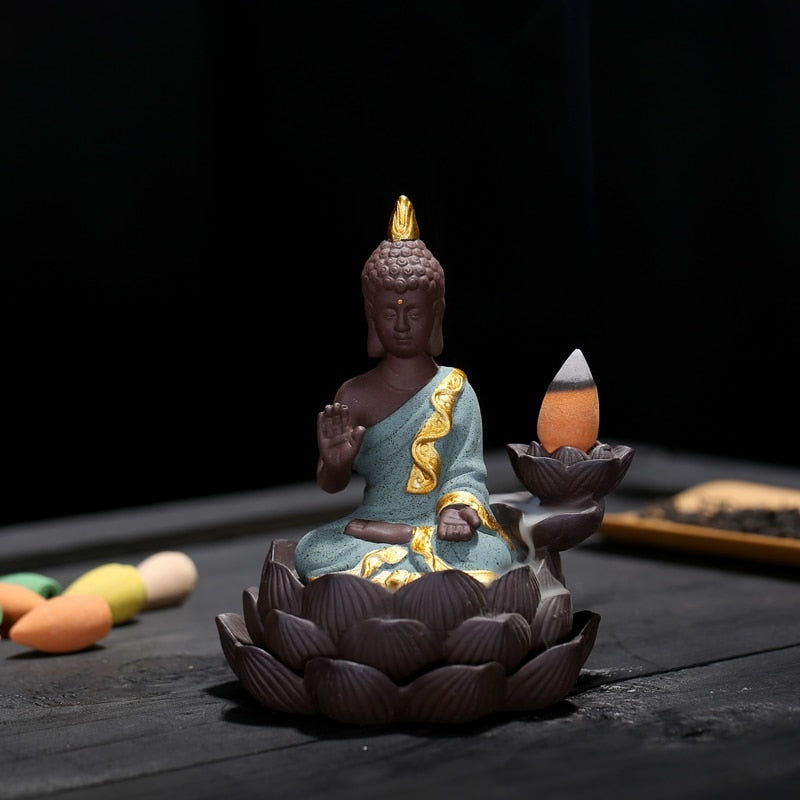 Golden Buddha Backflow Incense Burner
