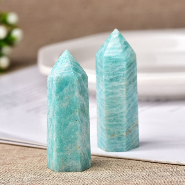 Amazonite Crystals Point Wand